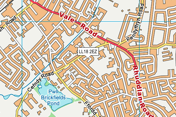 LL18 2EZ map - OS VectorMap District (Ordnance Survey)