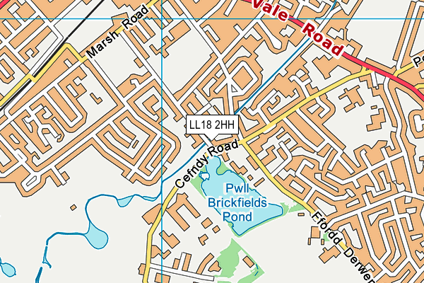 LL18 2HH map - OS VectorMap District (Ordnance Survey)