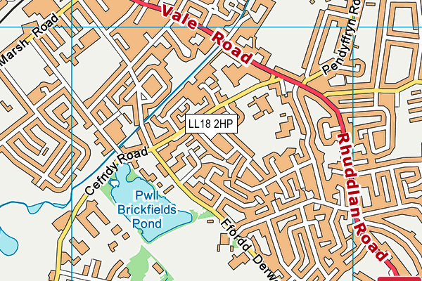 LL18 2HP map - OS VectorMap District (Ordnance Survey)