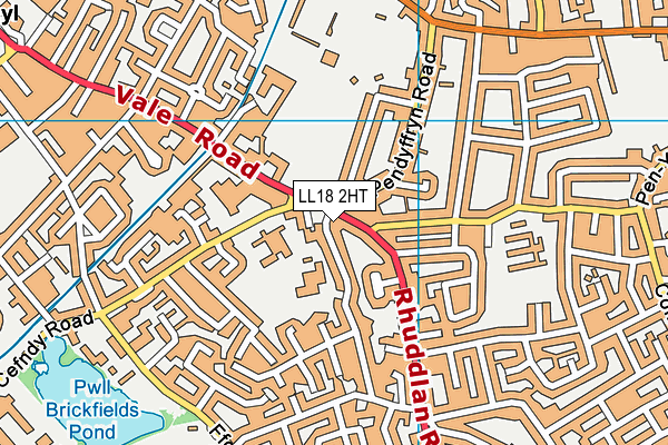 LL18 2HT map - OS VectorMap District (Ordnance Survey)