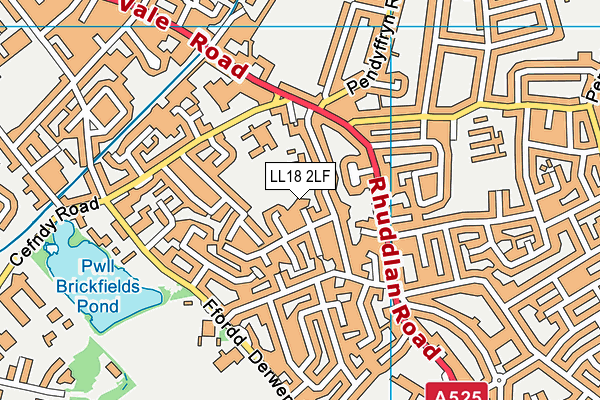 LL18 2LF map - OS VectorMap District (Ordnance Survey)