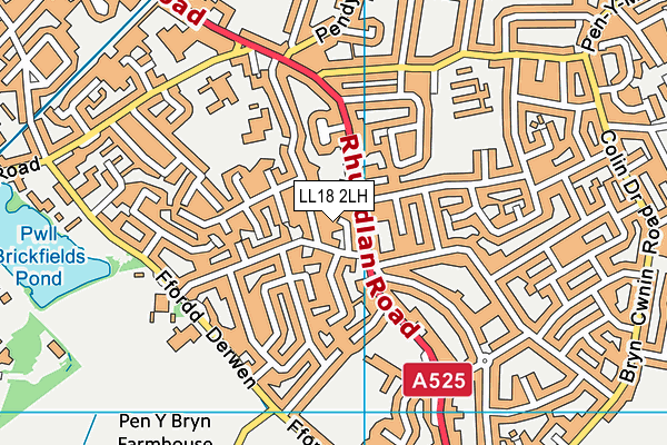 LL18 2LH map - OS VectorMap District (Ordnance Survey)