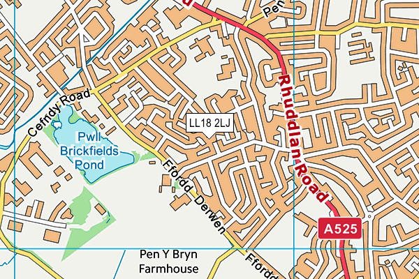 LL18 2LJ map - OS VectorMap District (Ordnance Survey)