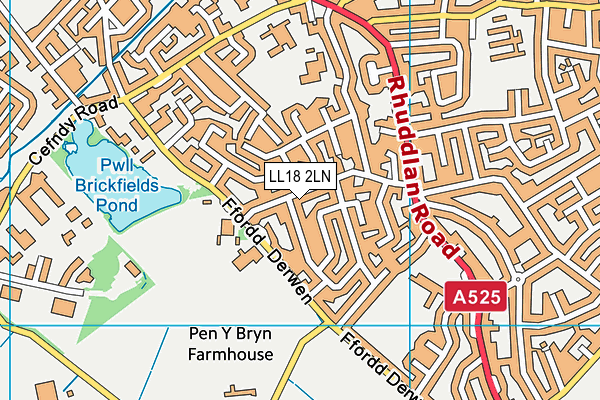 LL18 2LN map - OS VectorMap District (Ordnance Survey)