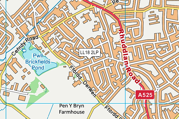 LL18 2LP map - OS VectorMap District (Ordnance Survey)