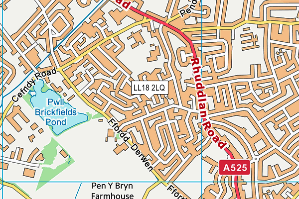 LL18 2LQ map - OS VectorMap District (Ordnance Survey)