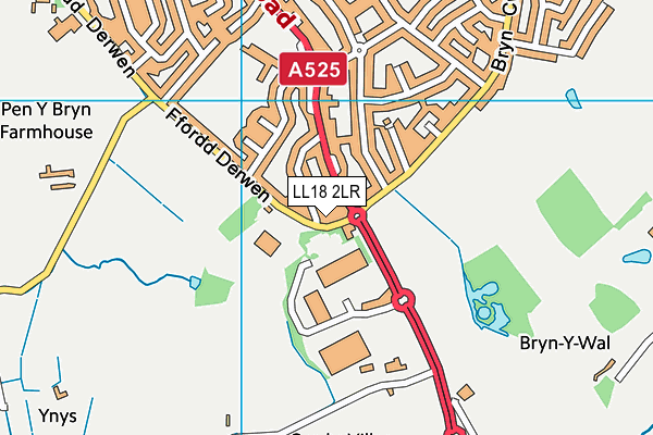 LL18 2LR map - OS VectorMap District (Ordnance Survey)