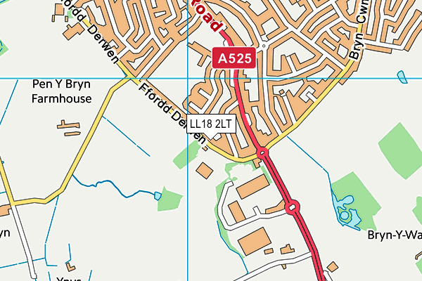 LL18 2LT map - OS VectorMap District (Ordnance Survey)