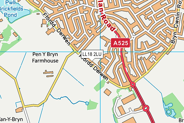 LL18 2LU map - OS VectorMap District (Ordnance Survey)