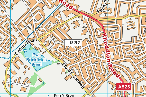 LL18 2LZ map - OS VectorMap District (Ordnance Survey)