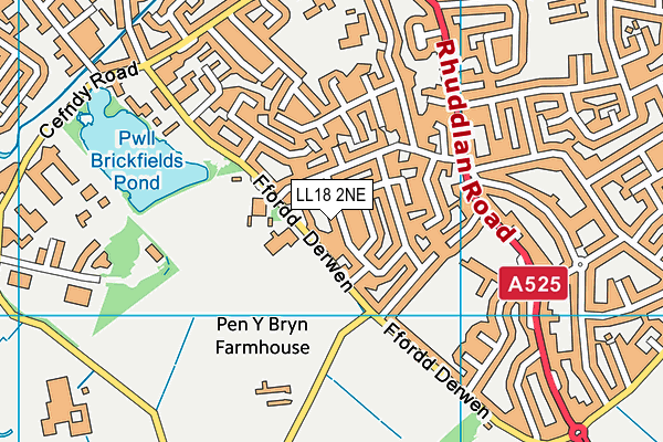 LL18 2NE map - OS VectorMap District (Ordnance Survey)