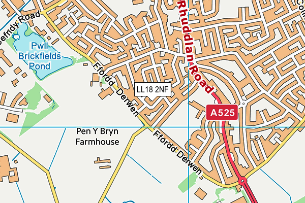 LL18 2NF map - OS VectorMap District (Ordnance Survey)