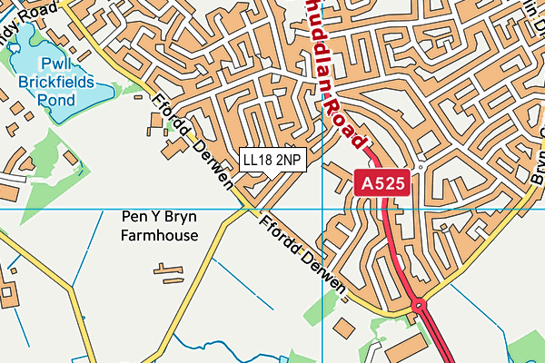 LL18 2NP map - OS VectorMap District (Ordnance Survey)