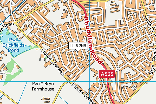 LL18 2NR map - OS VectorMap District (Ordnance Survey)