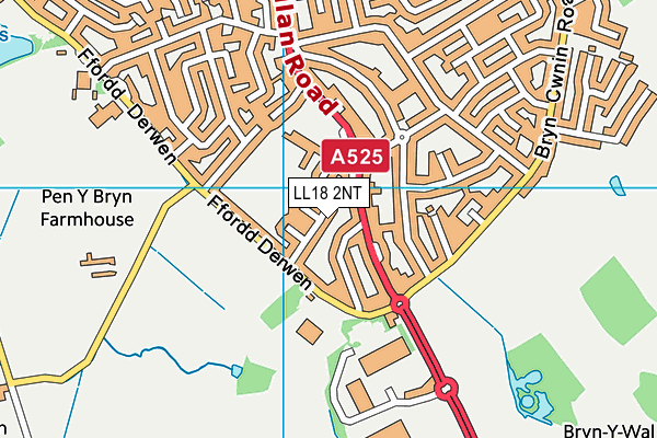 LL18 2NT map - OS VectorMap District (Ordnance Survey)