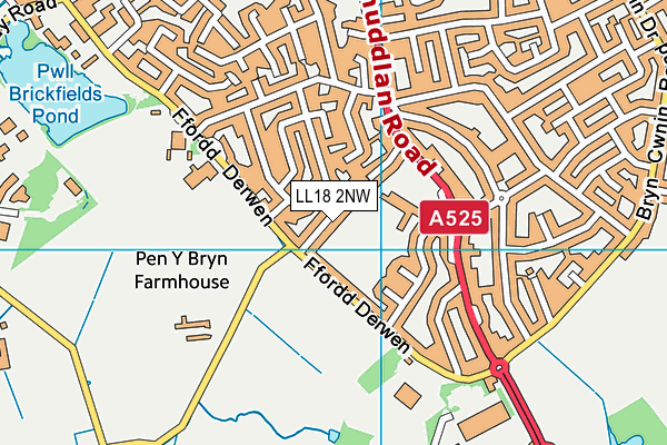 LL18 2NW map - OS VectorMap District (Ordnance Survey)