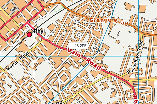 LL18 2PF map - OS VectorMap District (Ordnance Survey)