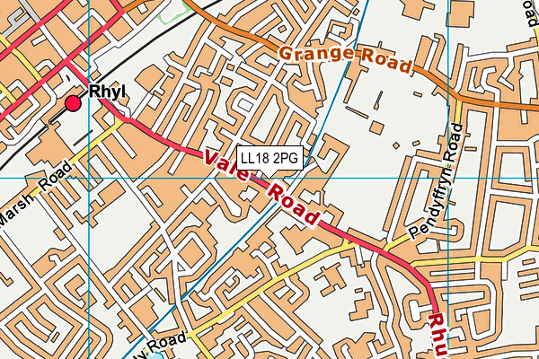 LL18 2PG map - OS VectorMap District (Ordnance Survey)