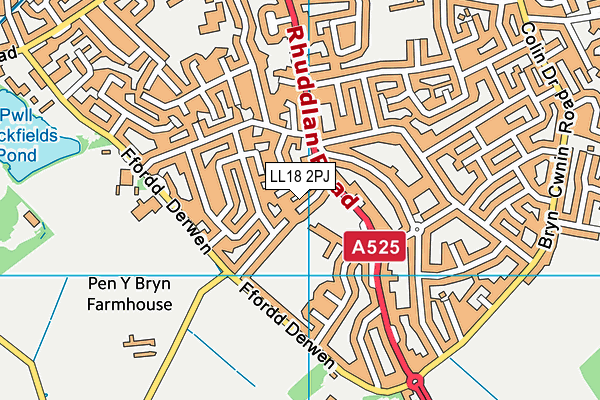 LL18 2PJ map - OS VectorMap District (Ordnance Survey)