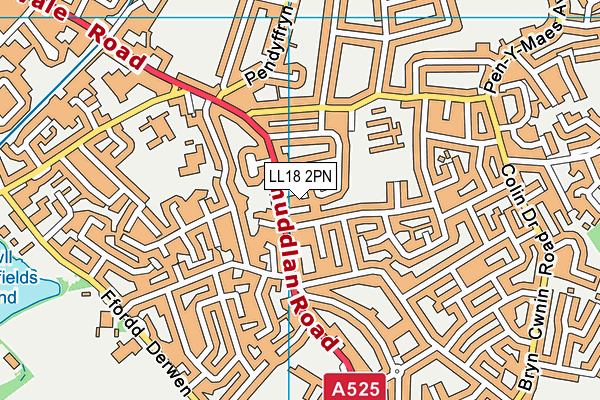 LL18 2PN map - OS VectorMap District (Ordnance Survey)