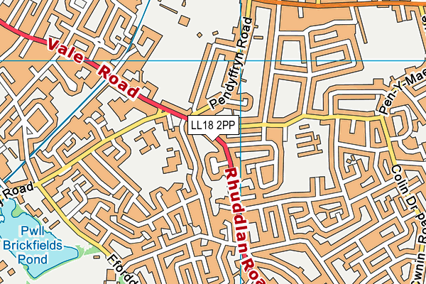 LL18 2PP map - OS VectorMap District (Ordnance Survey)