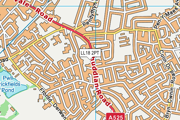 LL18 2PT map - OS VectorMap District (Ordnance Survey)