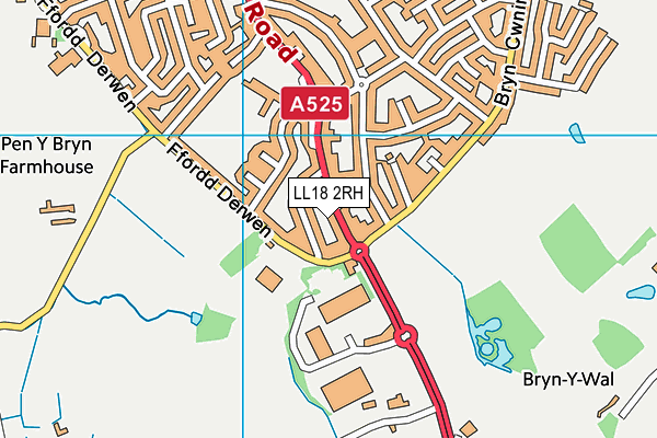 LL18 2RH map - OS VectorMap District (Ordnance Survey)