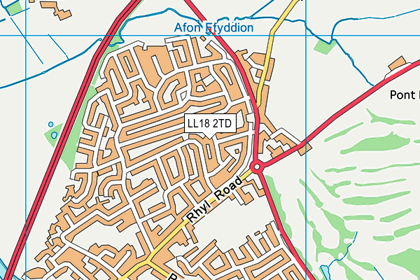 LL18 2TD map - OS VectorMap District (Ordnance Survey)