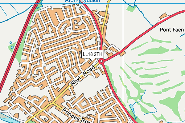 LL18 2TH map - OS VectorMap District (Ordnance Survey)