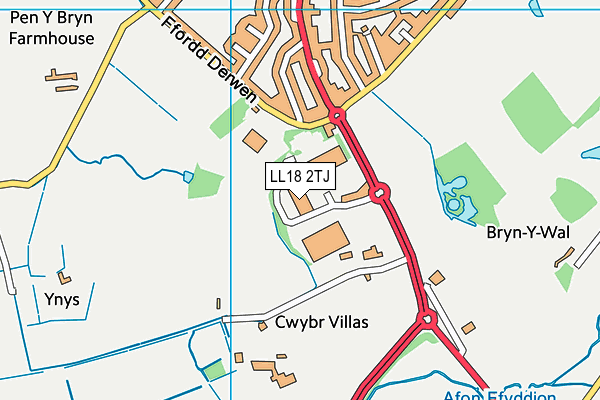 LL18 2TJ map - OS VectorMap District (Ordnance Survey)