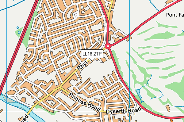 LL18 2TP map - OS VectorMap District (Ordnance Survey)