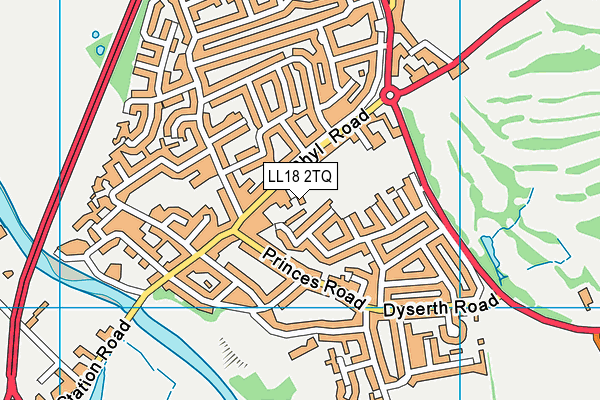 LL18 2TQ map - OS VectorMap District (Ordnance Survey)