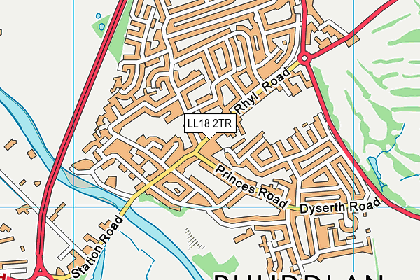 LL18 2TR map - OS VectorMap District (Ordnance Survey)