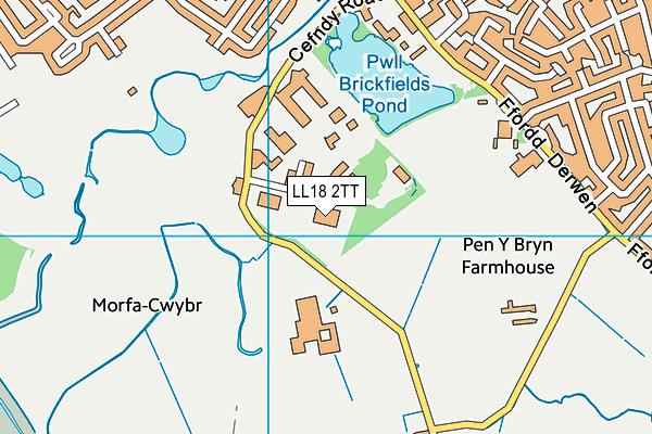 LL18 2TT map - OS VectorMap District (Ordnance Survey)