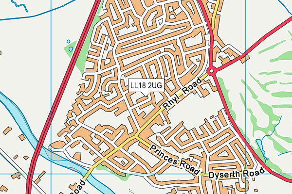 LL18 2UG map - OS VectorMap District (Ordnance Survey)