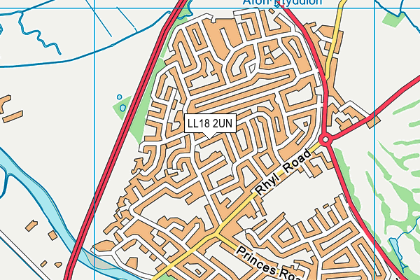 LL18 2UN map - OS VectorMap District (Ordnance Survey)