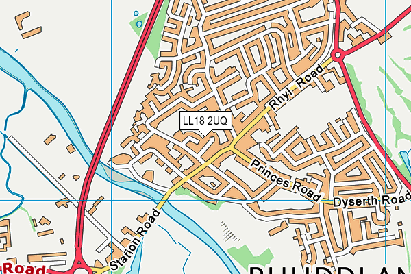 LL18 2UQ map - OS VectorMap District (Ordnance Survey)