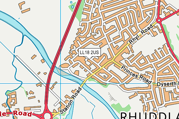 LL18 2US map - OS VectorMap District (Ordnance Survey)