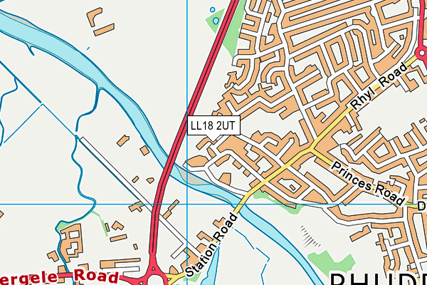 LL18 2UT map - OS VectorMap District (Ordnance Survey)