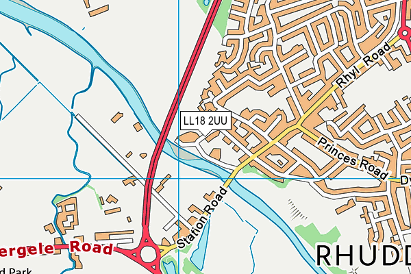 LL18 2UU map - OS VectorMap District (Ordnance Survey)