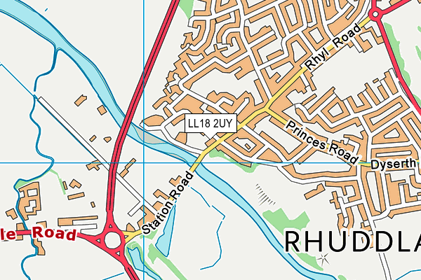 LL18 2UY map - OS VectorMap District (Ordnance Survey)