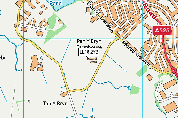 LL18 2YB map - OS VectorMap District (Ordnance Survey)