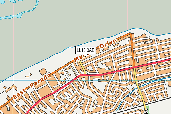 LL18 3AE map - OS VectorMap District (Ordnance Survey)