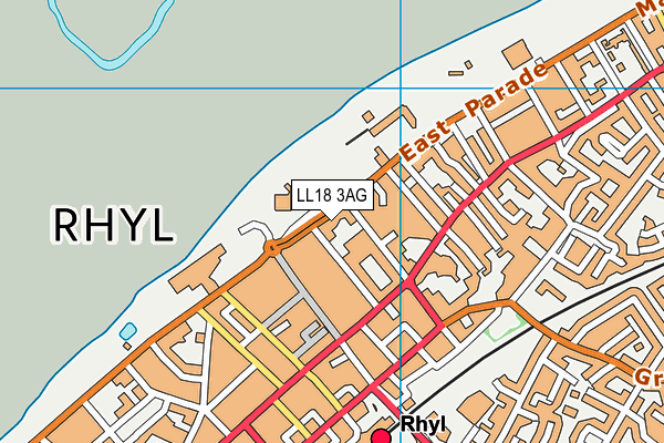 LL18 3AG map - OS VectorMap District (Ordnance Survey)