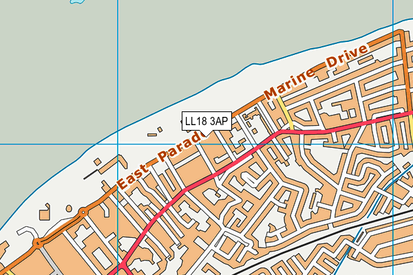 LL18 3AP map - OS VectorMap District (Ordnance Survey)