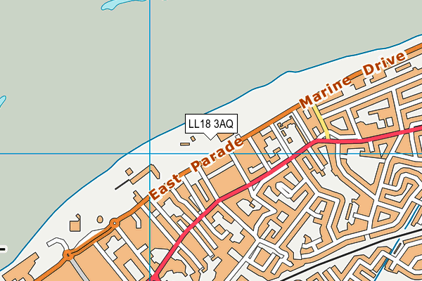LL18 3AQ map - OS VectorMap District (Ordnance Survey)
