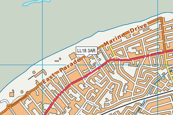 LL18 3AR map - OS VectorMap District (Ordnance Survey)