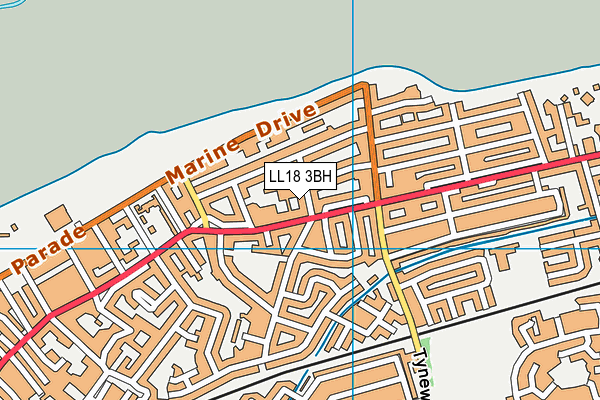 LL18 3BH map - OS VectorMap District (Ordnance Survey)