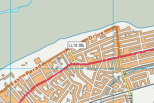 LL18 3BL map - OS VectorMap District (Ordnance Survey)