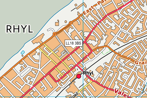 LL18 3BS map - OS VectorMap District (Ordnance Survey)
